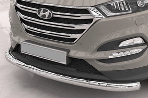 Защита переднего бампера одинарная овал (d 57х42) Can Otomotiv Hyundai Tucson 2015-2019 ― Auto-Clover