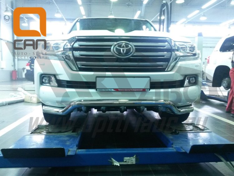 Защита переднего бампера одинарная волна (d 76/60) Can Otomotiv Toyota Land Cruiser 200 2007-2019 no.8600