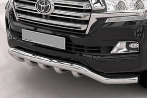 Защита переднего бампера одинарная волна (d 76/60) Can Otomotiv Toyota Land Cruiser 200 2007-2019 ― Auto-Clover