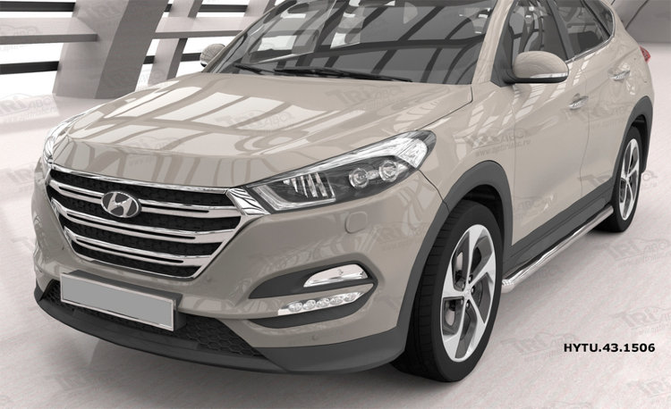 Защита штатных порогов (d 60) Can Otomotiv Hyundai Tucson 2015-2019 no.11186