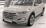 Защита штатных порогов (d 60) Can Otomotiv Hyundai Tucson 2015-2019