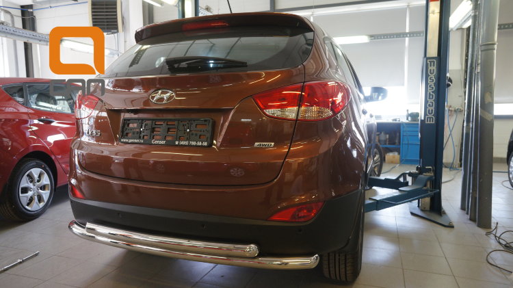Защита заднего бампера двойная (d 60/60) Can Otomotiv Hyundai ix35 2009-2015 no.11254