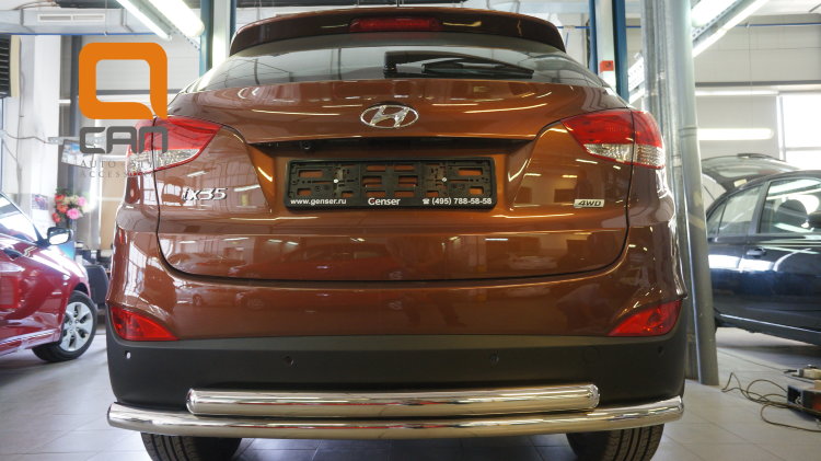 Защита заднего бампера двойная (d 60/60) Can Otomotiv Hyundai ix35 2009-2015 no.11254