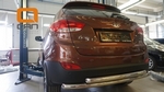 Защита заднего бампера двойная (d 60/60) Can Otomotiv Hyundai ix35 2009-2015