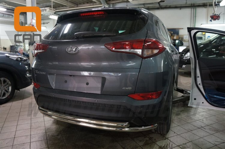 Защита заднего бампера двойная (d 60/60) Can Otomotiv Hyundai Tucson 2015-2019 no.8636