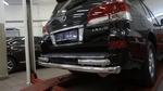 Защита заднего бампера двойная (d 76/60) Can Otomotiv Lexus LX570 2008-2019