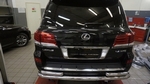 Защита заднего бампера двойная (d 76/60) Can Otomotiv Lexus LX570 2008-2019