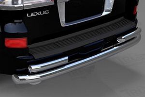 Защита заднего бампера двойная (d 76/60) Can Otomotiv Lexus LX570 2008-2019 ― Auto-Clover