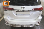 Защита заднего бампера двойная (d 76/60) Can Otomotiv Toyota Fortuner 2015-2019