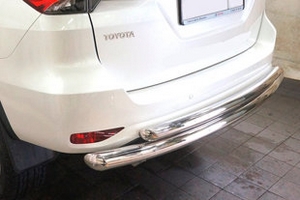 Защита заднего бампера двойная (d 76/60) Can Otomotiv Toyota Fortuner 2015-2019 ― Auto-Clover