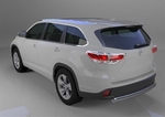 Защита заднего бампера одинарная овал (d 75х42) Can Otomotiv Toyota Highlander 2014-2019