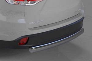 Защита заднего бампера одинарная овал (d 75х42) Can Otomotiv Toyota Highlander 2014-2019 ― Auto-Clover