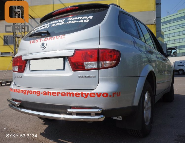 Защита заднего бампера одинарная с уголками (d 60/42) Can Otomotiv SsangYong Kyron 2005-2015 no.11224