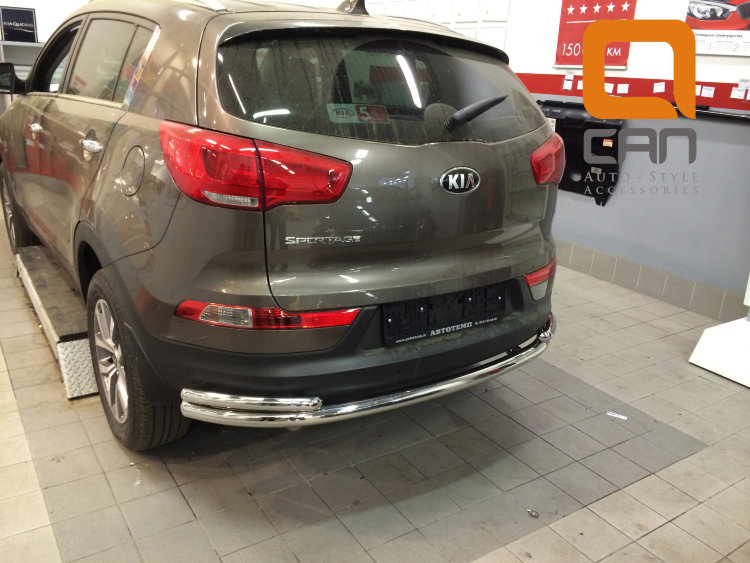 Защита заднего бампера одинарная с уголками (d 60/42) Can Otomotiv KIA Sportage 2010-2015 no.11260