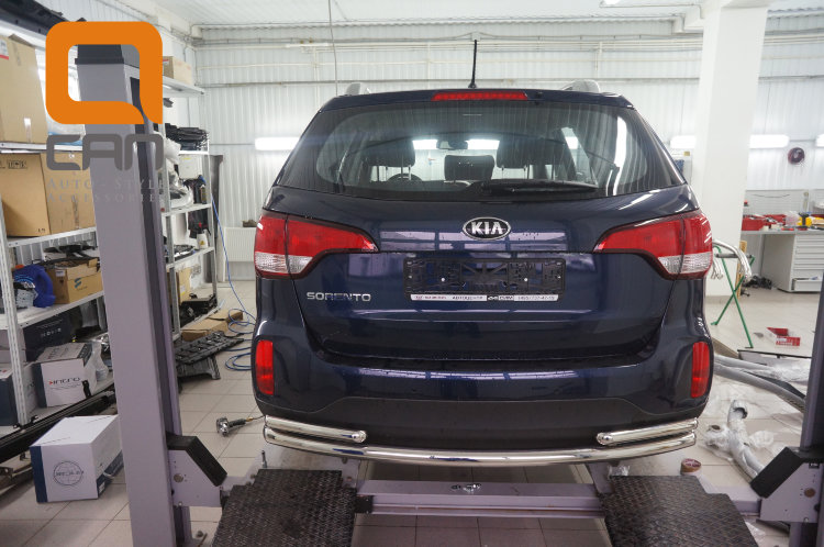 Защита заднего бампера одинарная с уголками (d 60/42) Can Otomotiv KIA Sorento 2013-2017 no.11272