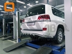 Защита заднего бампера одинарная Shark широкая (d 76) Can Otomotiv Toyota Land Cruiser 200 2007-2019