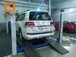 Защита заднего бампера одинарная Shark широкая (d 76) Can Otomotiv Toyota Land Cruiser 200 2007-2019