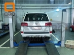 Защита заднего бампера одинарная Shark широкая (d 76) Can Otomotiv Toyota Land Cruiser 200 2007-2019