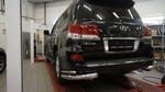 Защита заднего бампера уголки (d 76/42) Can Otomotiv Lexus LX570 2008-2019