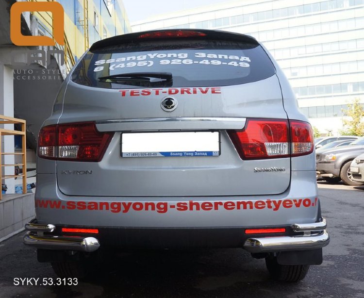 Защита заднего бампера уголки (d 76/42) Can Otomotiv SsangYong Kyron 2005-2015 no.11222