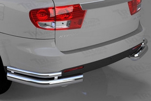 Защита заднего бампера уголки (d 76/42) Can Otomotiv SsangYong Kyron 2005-2015 ― Auto-Clover