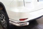 Защита заднего бампера уголки (d 76/42) Can Otomotiv Toyota Fortuner 2015-2019