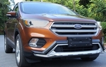 Защитная накладка на передний бампер OEM-Tuning Ford Kuga II 2013-2019