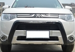 Защитная накладка на передний бампер OEM-Tuning Mitsubishi Outlander III 2013-2019