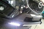 Защитная накладка на передний бампер с ДХО OEM-Tuning Mazda CX-5 2012-2017
