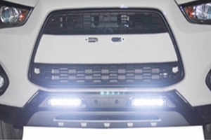 Защитная накладка на передний бампер с LED фонарями OEM-Tuning Mitsubishi ASX 2010-2019 ― Auto-Clover