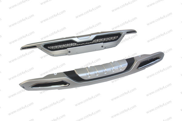 Защитная накладка на передний бампер (вариант 1) OEM-Tuning Hyundai ix35 2009-2015 no.9388