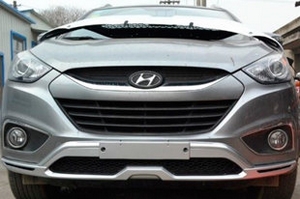 Защитная накладка на передний бампер (вариант 1) OEM-Tuning Hyundai ix35 2009-2015 ― Auto-Clover