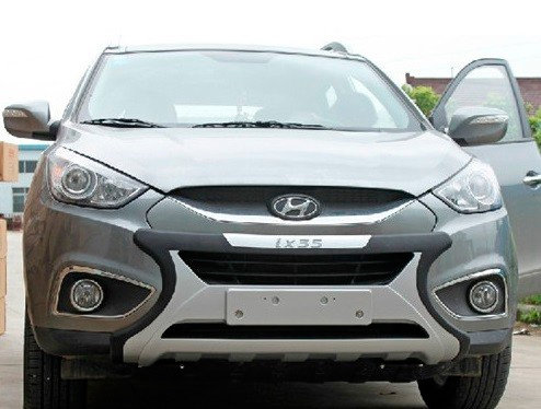 Защитная накладка на передний бампер (вариант 2) OEM-Tuning Hyundai ix35 2009-2015 no.9386