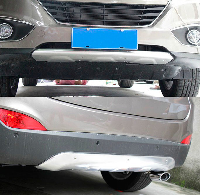 Защитная накладка на задний бампер алюминиевая OEM-Tuning Hyundai ix35 2009-2015 no.9390