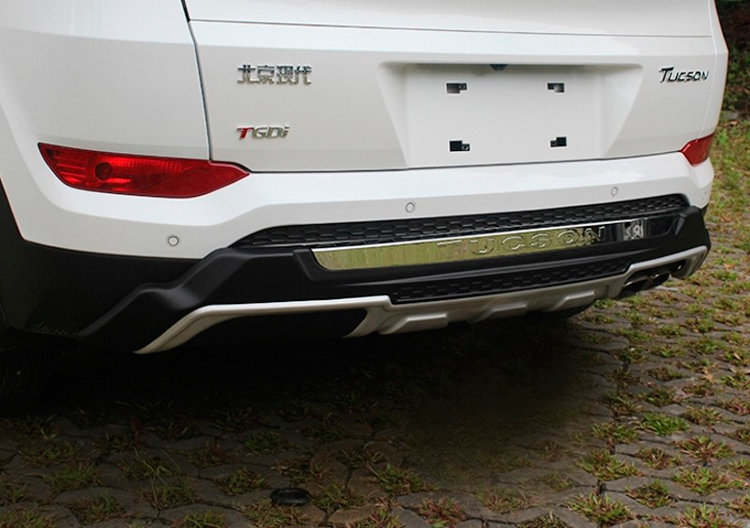 Защитная накладка на задний бампер (вариант 1) OEM-Tuning Hyundai Tucson 2015-2019 no.10964