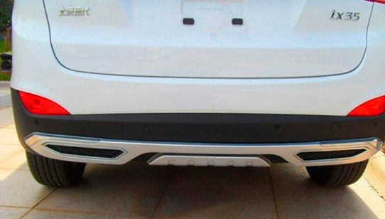 Защитная накладка на задний бампер (вариант 1) OEM-Tuning Hyundai ix35 2009-2015 no.9387