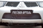 Защитная сетка решетки переднего бампера Русская Артель Mitsubishi Pajero Sport II 2008-2016