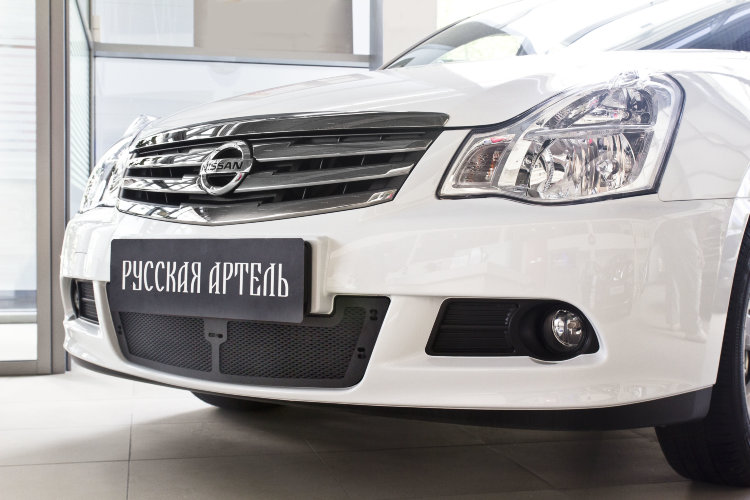 Защитная сетка решетки переднего бампера Русская Артель Nissan Almera 2012-2019 no.18571