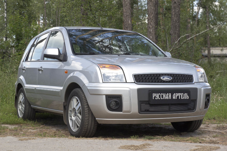 Защитная сетка решетки переднего бампера Русская Артель Ford Fusion 2002-2012 no.566