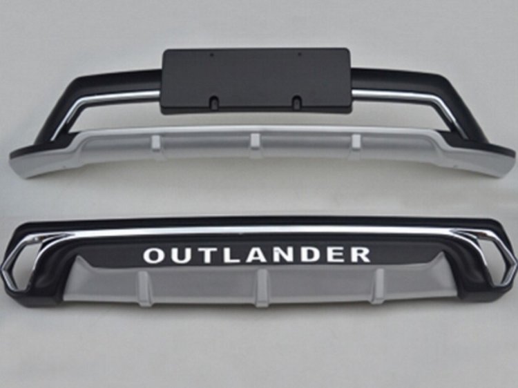 Защитные накладки на передний и задний бампер (вариант 1) OEM-Tuning Mitsubishi Outlander III 2013-2019 no.8814