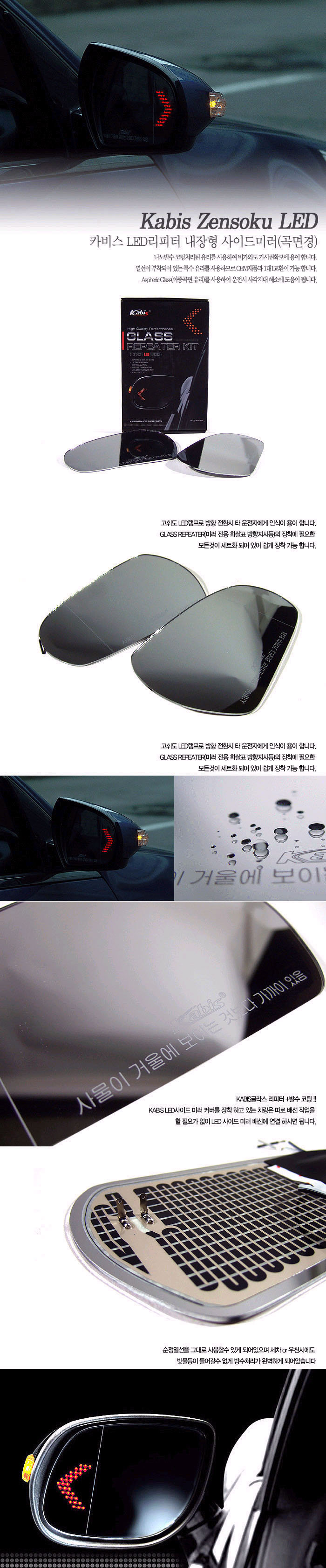 Зеркальные элементы с поворотником и подогревом Kabis Hyundai Grand Starex (H-1) 2007-2019 no.433